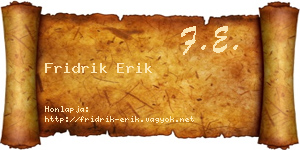 Fridrik Erik névjegykártya