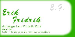 erik fridrik business card